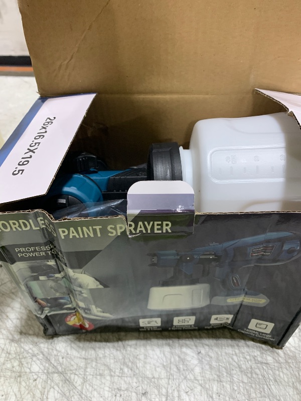 Photo 1 of Macallen Paint Sprayer Tool High Power Electric Spray Paint Gun Easy to Clean for Furniture Cabinets Fence Walls Door Garden Chairs Dark Blue (Not Include Battery)