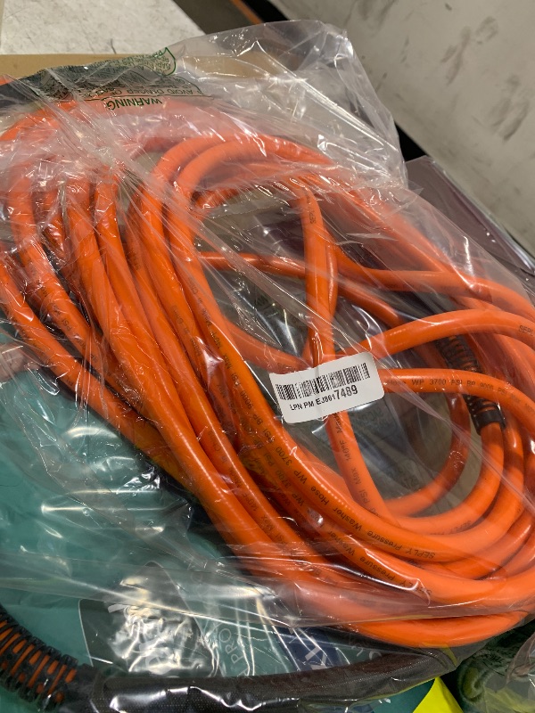 Photo 1 of SEPLY Pressure Washer Hose 50FT, 3700 PSI Super Flexible 1/4" M22 Power Washer Hose, Advanced Hose fit Powerful Power Washer, With 3/8" Quick Connect Kit and Heat Resistant Tube(Orange)