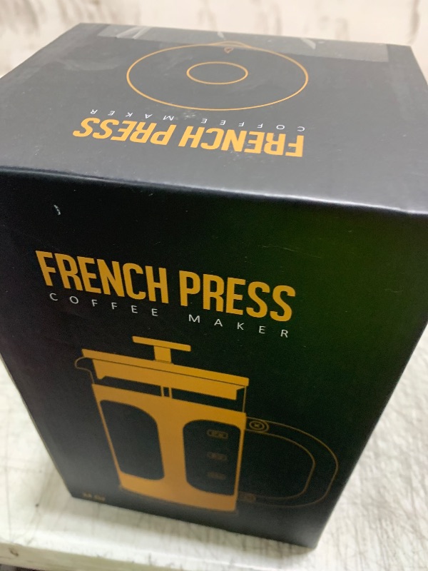 Photo 1 of BAYKA French Press Coffee Maker 34 Ounce 1 Liter, Borosilicate Glass Stainless Steel Brewer, Large Portable Cold Brew Cafetera Teapot for Kitchen Travel Camping Coffee Bar Accessories, Dark Pewter
