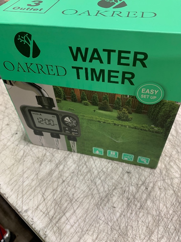 Photo 1 of Sprinkler Timer,3 Outlets Programmable Water Timer with Brass Inlet for Garden Hose,Outdoor with Rain Delay/Manual/Automatic Watering System,Digital Irrigation Timers for Yard,Lawn