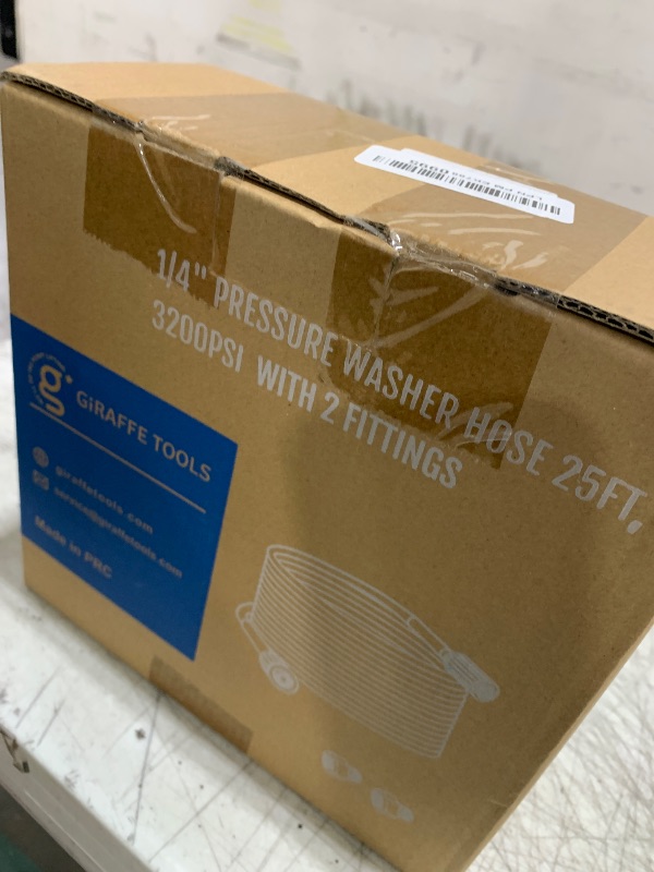 Photo 1 of Giraffe Tools Pressure Washer Hose 25FT, 3200 PSI Power Washer Hose for Replacement, Kink Resistant High Pressure Washing Hose Extension with M22-14mm Fittings, 2 Quick Connectors