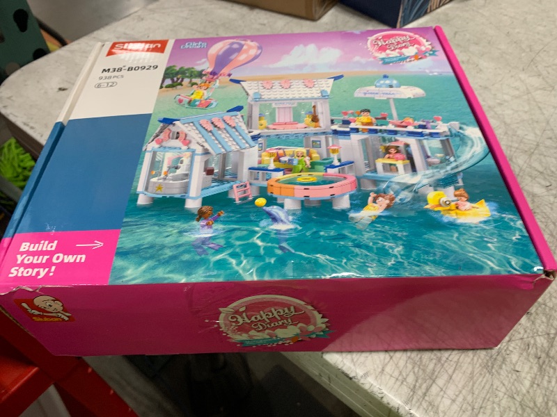 Photo 1 of Friends Summer House Building Set for Girls 6-12, Girls Beach Villa Building Kit with 7 Minifigures, Compatible with Lego Friends Heartlake House, 938 PCS