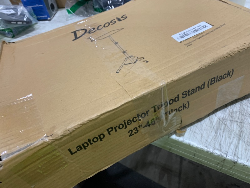 Photo 1 of DECOSIS Projector Stand Tripod from 23" to 46", Laptop Tripod Stand Height Adjustable with Gooseneck Phone Holder, Laptop Floor Stand for Office, Home, Stage, Studio, DJ Racks Holder Mount