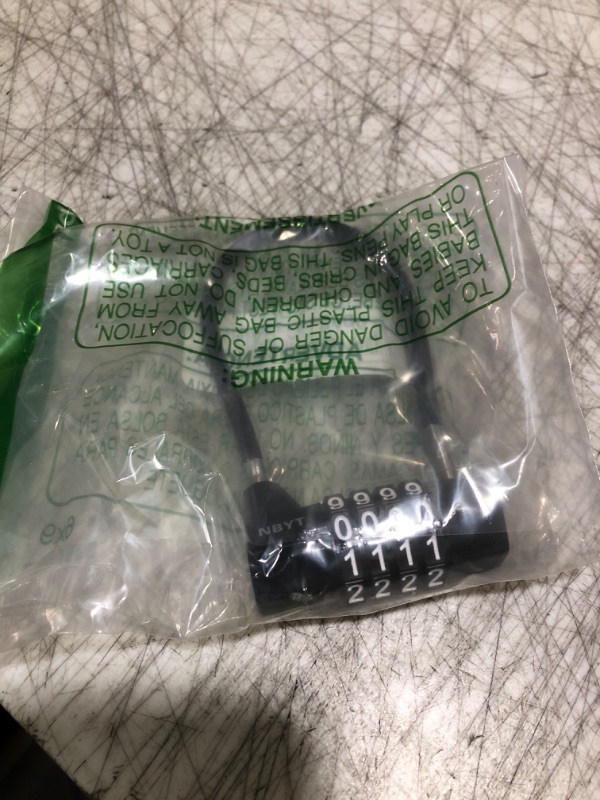 Photo 1 of ORIA Cable Locks with Combination, 4 Digit Combination Padlock, Long Shackle Lock, Flexible Steel Cable Rope, Cabinet Lock, School Locker, Black