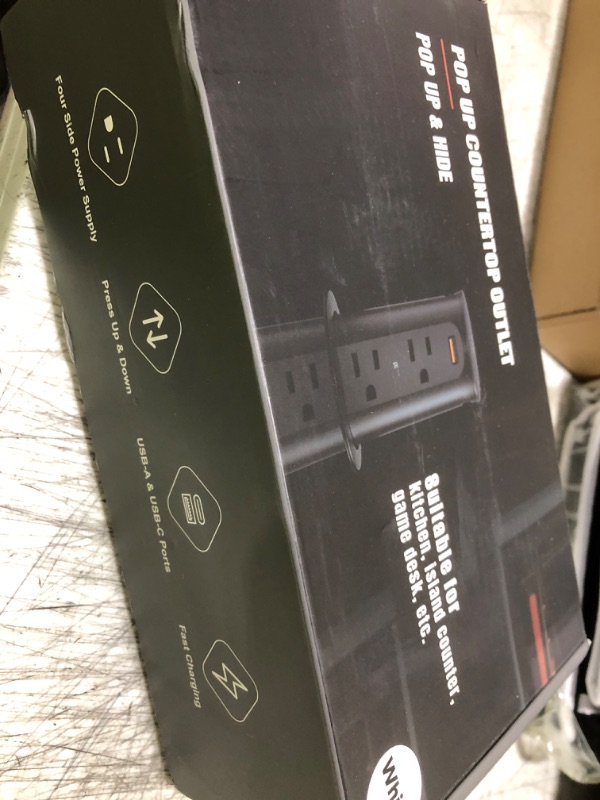 Photo 1 of Pop up Outlet for Countertop,2.5 inch Hole Desktop Power Grommet,4 Outlets 4 USB Ports,15Amp Tamper Resistant Receptacle Flush Mount,Space Saver Recessed Outlet for Home,Office White