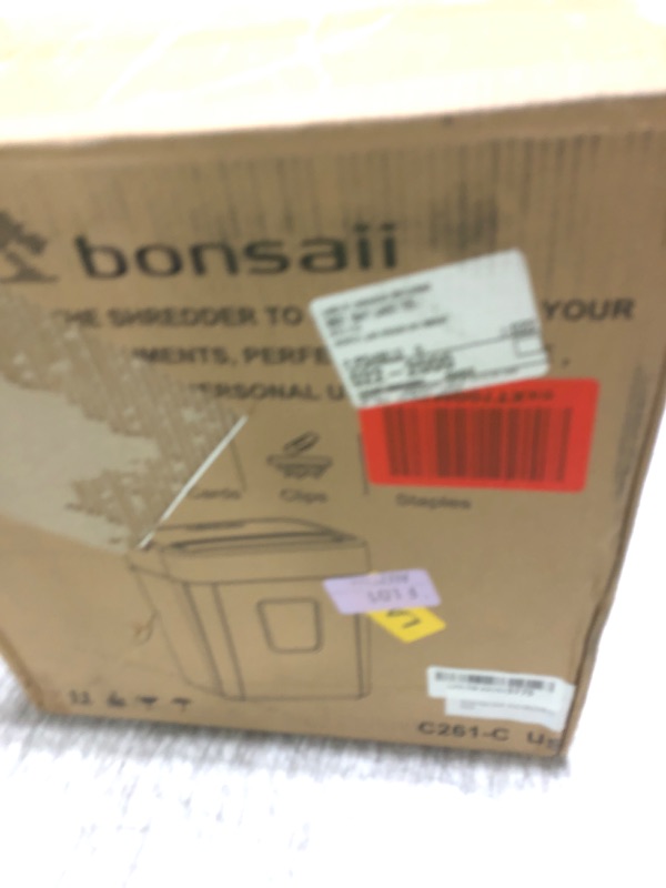 Photo 1 of Bonsaii Paper Shredder, 8-Sheet Crosscut Shredder with 4.2 Gallon Bin Shred Credit Card/Mail/Staple/Clip, P-4 Security Level Document Shredder with Handle for Home Office (C261-C)