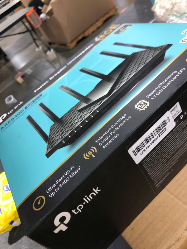 Photo 1 of TP-Link AXE5400 Tri-Band WiFi 6E Router (Archer AXE75)- Gigabit Wireless Internet Router, ax Router for Gaming, VPN Router, OneMesh, WPA3, Black