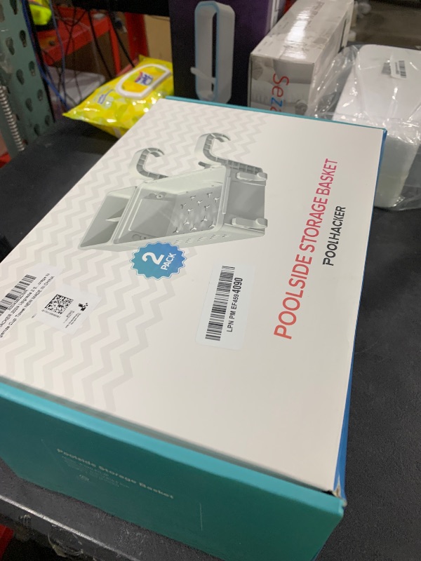 Photo 1 of [PATENTED] POOLHACKER 2025 Upgrade 2 Sets Poolside Storage Basket - Original Above Ground Pool Accessories, Swimming Pool Storage Basket with Pool Cup Holder, Poolside Storage to Organize Cup Towel