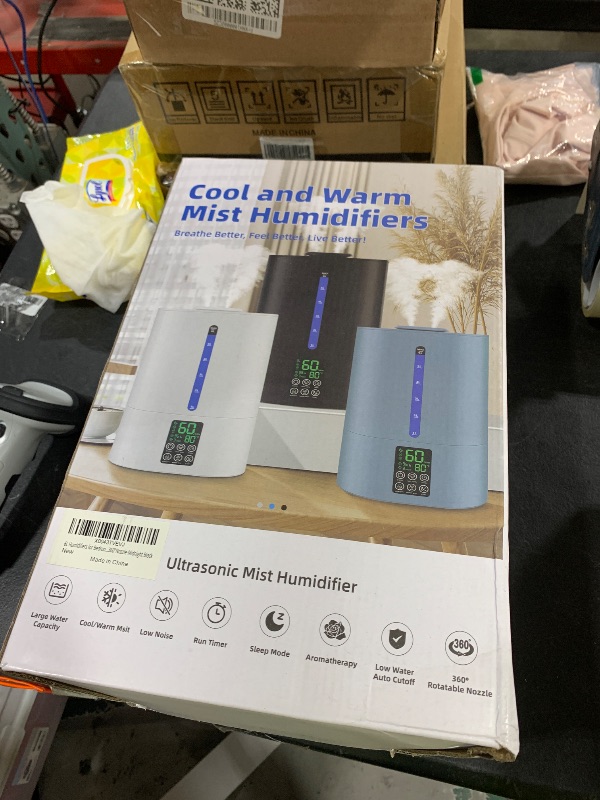 Photo 1 of 6L Humidifiers for Bedroom Large Room Home, Cool and Warm Humidifier for Plants Mist Top Fill Desk Humidifier Essential Oil Diffuser, Quiet Humidifiers with Adjustable Mist,360°Nozzle-Midnight Black