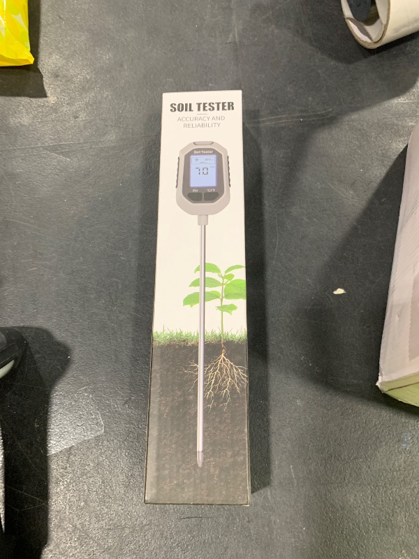 Photo 1 of 4-in-1 Soil Moisture Meter Digital Plant Temperature/Soil Moisture/PH Meter/Sunlight Intensity Backlight LCD Display Soil Test Meter for Gardening, Farming and Outdoor Plants