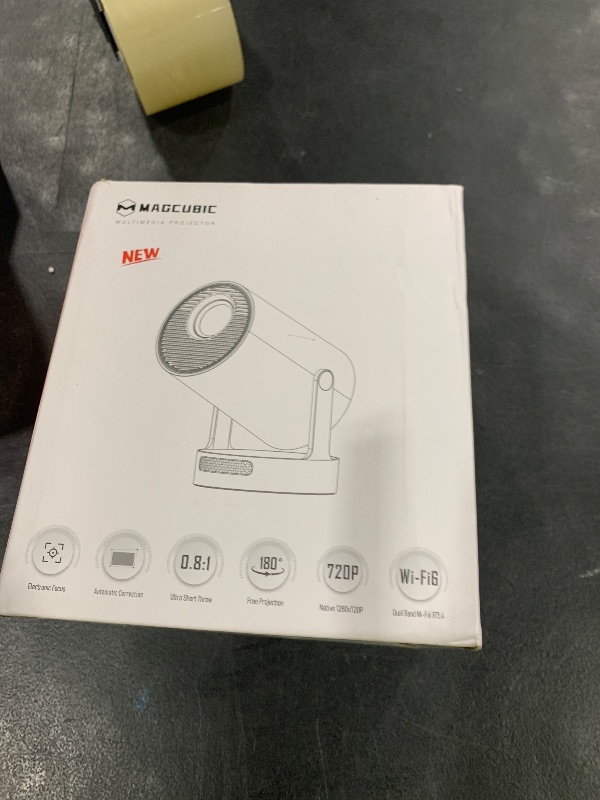 Photo 1 of ?Electric Focus?Magcubic Mini Projector 4K Support, Portable Projector with WiFi 6 and Bluetooth 5.4, Smart Proyector, 5W Soundbase Speaker, 180° Rotation for Home Theater HY300 Ultra