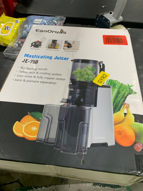 Photo 1 of Cold Press Juicer, 5.8" Wide Feed Chute Juice Extractor Machine with 400W, High Juice Yield, Slow Masticating Juicer for Whole Vegetables & Fruits, Metallic Silver
