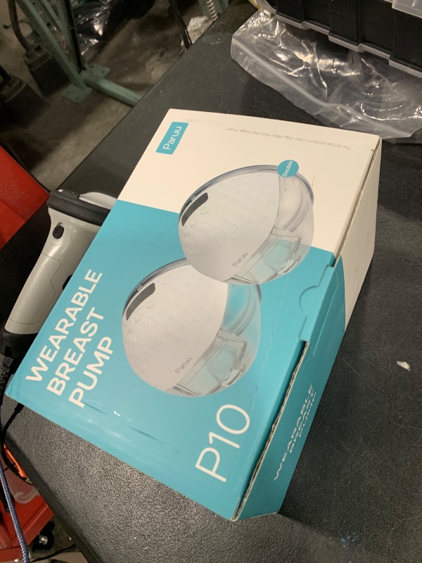 Photo 1 of Paruu P10 Hands Free Breast Pump Wearable, 338mmHg Strong Suction, Low Noise, 4 Modes & 9 Levels, Electric Breast Pump Portable, Smart Display, 19/21/24/28mm Insert/Flange, 2 Pack (White)