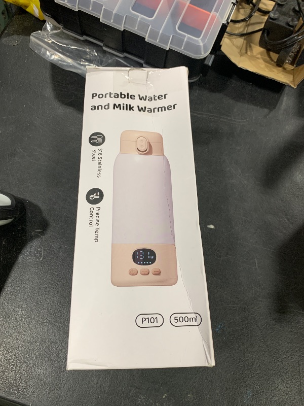 Photo 1 of Lxlu Portable Bottle Warmer for Travel, 17 Ounces Milk Warmer for Baby Breastmilk with Fast Heating & Precise Temp Control, Bottle Warmer for Car, Outdoors