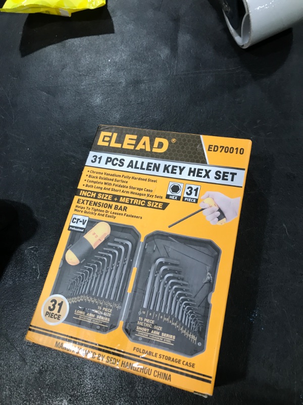 Photo 1 of ELEAD 31-Piece Hex Key Set - Allen Wrench Set, SAE and Metric Allen Keys MM(0.7mm-10mm) SAE(0.028"-3/8) Heat-Treated, Torque Handle, High Leverage, Long & Short Keys, Easy Organization