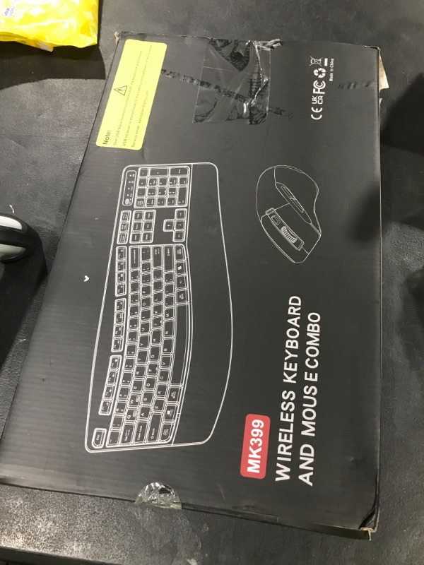 Photo 1 of Wireless Keyboard and Mouse Combo, 2.4G Full Size Wave Keys Ergonomic Keyboard with Wrist Rest and 3-Level DPI Adjustable Wireless Ergonomic Mouse for Windows, Mac OS Desktop/Laptop/PC(White)