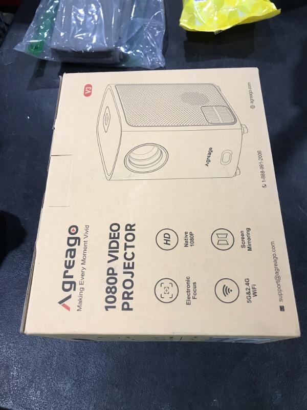 Photo 1 of [Electric Focus]Projector with WiFi and Bluetooth, Native 1080P 15,000 Lumens 4K Supported, Agreago Outdoor Movie Projector for Home Theater UP to 300", for iOS/Android/Laptop/TV Stick/HDMI/USB