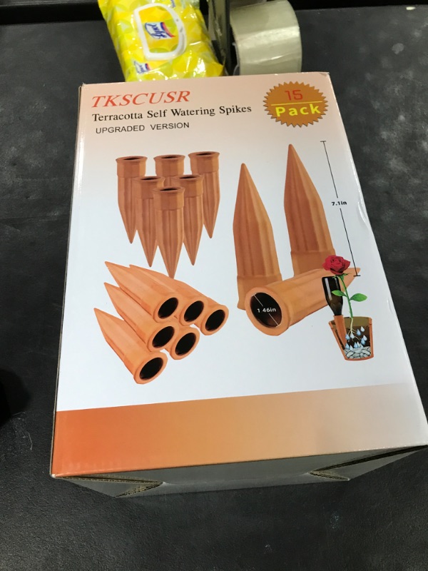 Photo 1 of TKSCUSR Plant Self-Watering Stakes-15 Pack Terracotta Automatic Plant Waterer Devices Auto-Water Irrigation System for Indoor/Outdoor Plants