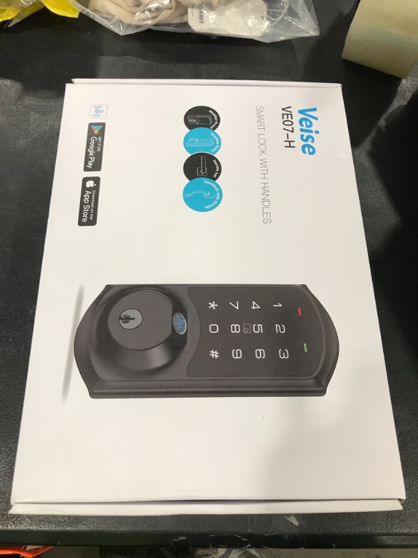 Photo 1 of Veise VE07-H Fingerprint Smart Locks for Front Door with Handle Set, App Control, Keyless Entry Keypad Deadbolt, Digital Electronic Touchscreen, Easy Install, Auto Lock, Satin Nickel