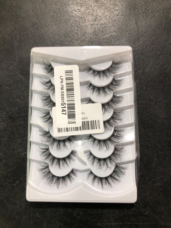 Photo 1 of Pooplunch False Eyelashes Cat Eye Look Lightweight Natural Eyelash 8D Volume Faux Mink Lashes Wispy Curly Short Fake Eyelashes Strips 7 Pairs Multipack