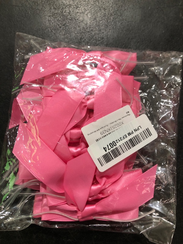 Photo 1 of 7Rainbows 30pcs Boutique 3.5" Hot Pink Satin Ribbon Twist Tie Bows for Tying Up Packages Gift Wrapping
