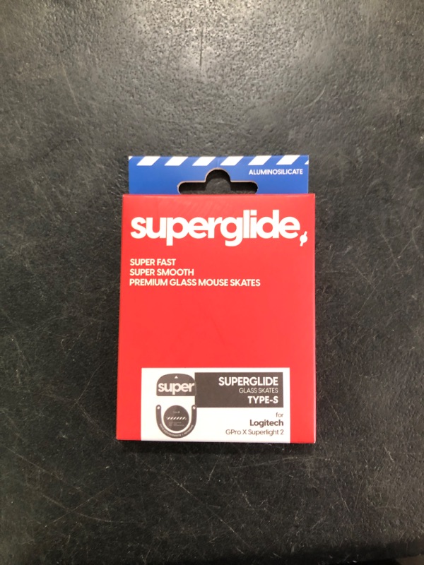 Photo 1 of Superglide Glass Mouse Skates - Super Smooth Glide, Polished Round Edge, Super Fast Gaming Mouse Feet with Durable Sole for Logitech G Pro X Superlight2 (Type-S, Black)