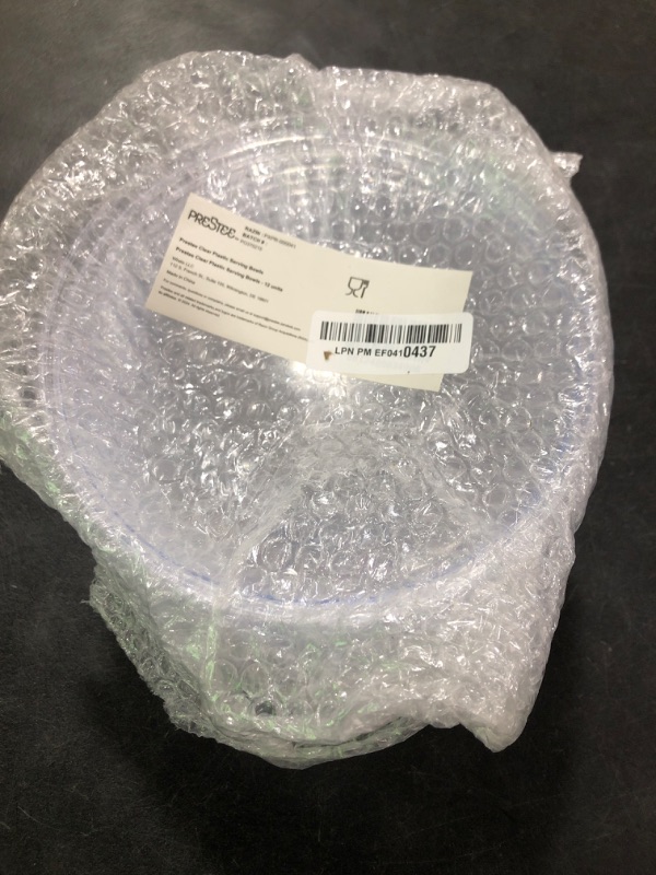 Photo 1 of Prestee Clear Plastic Serving Bowls, 48 Oz. 12 Pack - Round Disposable Bowls, Punch, Party, Chip Bowl Containers - for Candy, Salads, Parties, & Serving Food - Large Salad Bowl Dish for Eating
