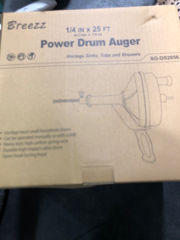 Photo 1 of Drain Auger, Clog Remover with Drill Adapter, 25 Feet Flexible Plumbing Snake Use Manually or Powered for Kitchen,Bathrom and Shower Sink, Comes with Gloves (orange)