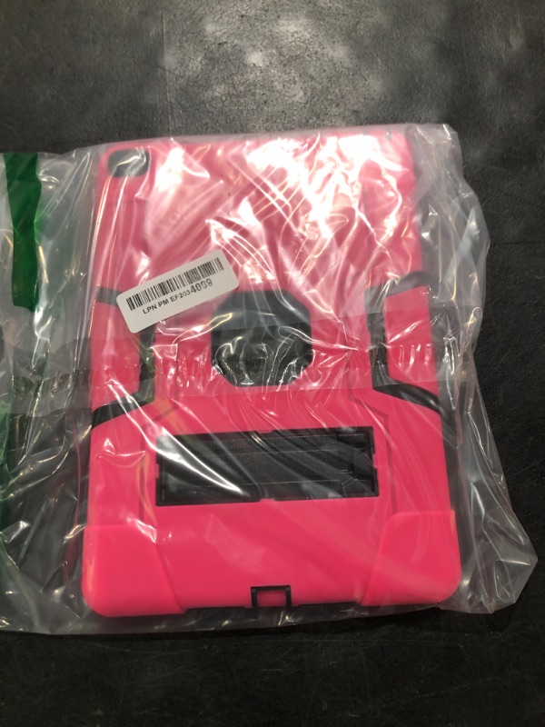 Photo 1 of Cantis Case for ipad 9th Generation/ 8th Generation/ 7th Generation, Slim Heavy Duty Shockproof Rugged Protective Case with Built-in Stand for iPad 10.2 inch 2021/2020/2019, Hot Pink+Black