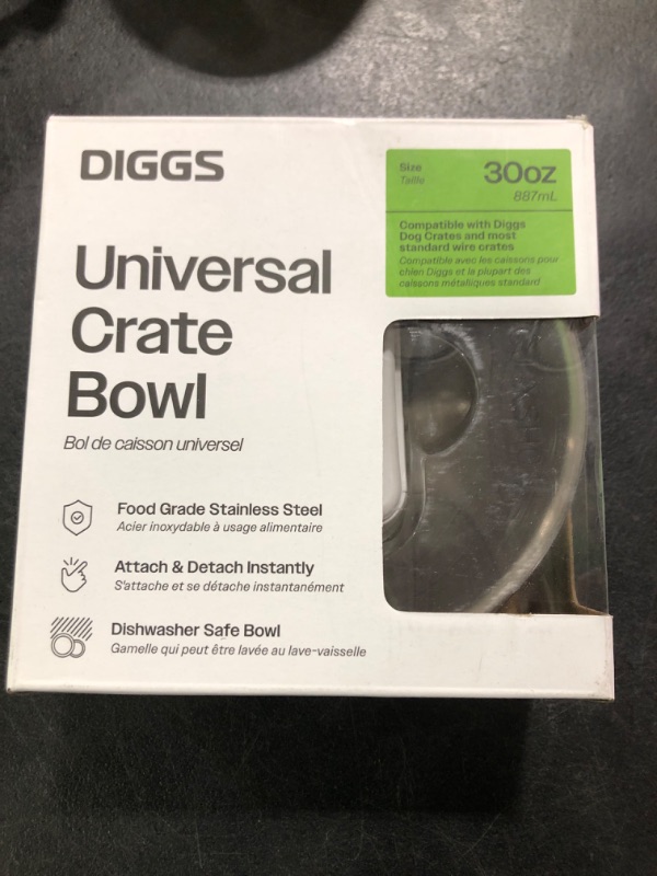 Photo 1 of Diggs Crate Bowl for Dogs - Clip on Pet Bowl for Water & Food - Puppy Training Necessities - Spill-Resistant, Universal Dog Crate Accessories (30oz.)