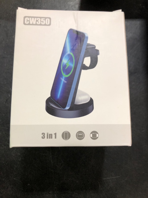 Photo 1 of 3 in 1 Charging Station for iPhone - Wireless Charger for Apple Products Multiple Devices - Charging Dock Stand for AirPods (for iPhone 16e 16 15 14 13 pro 12 11 X Max)