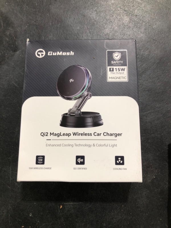 Photo 1 of for Qi2 15W MagSafe Car Mount Charger with Cooling Fan, [Rapid Charging Cooler with RGB Lights], 78+LBS Stronger Suction Wireless Magnetic Mount on Vent/Dash/Windshield, for iPhone 16 15 14 13 12