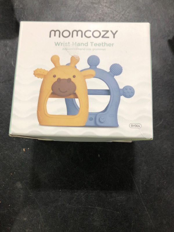 Photo 1 of Momcozy Baby Teether Toys | Food Grade Silicone Teething Relief 0-6 Months | Teething Toy 6-12 Months | Baby Essential | Yellow and Blue