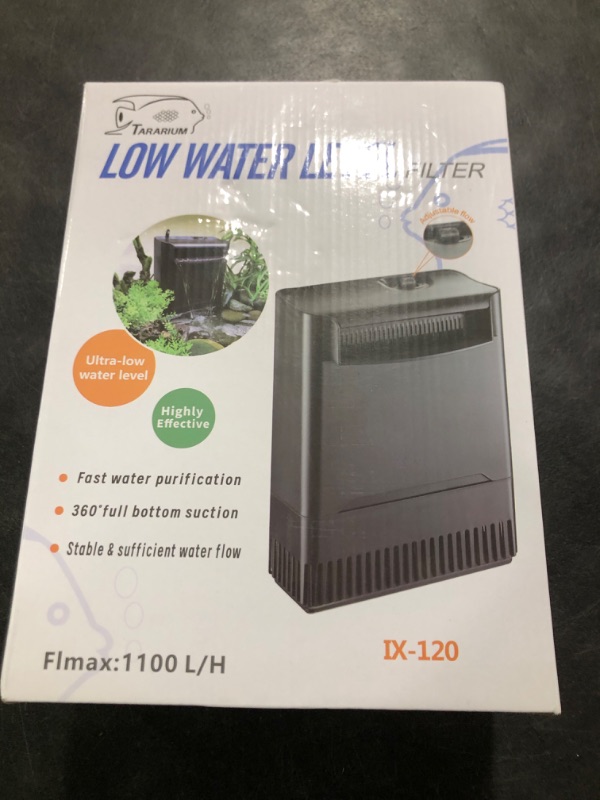 Photo 1 of Turtle Tank Filter Aquarium Filter Power Adjustable 30-55 Gal. 290GPH Large Internal Filter 3-Stage Waterfall Bio-Filtration Low Water Level for Freshwater Saltwater Fish Tank Reptile Shrimp Frog