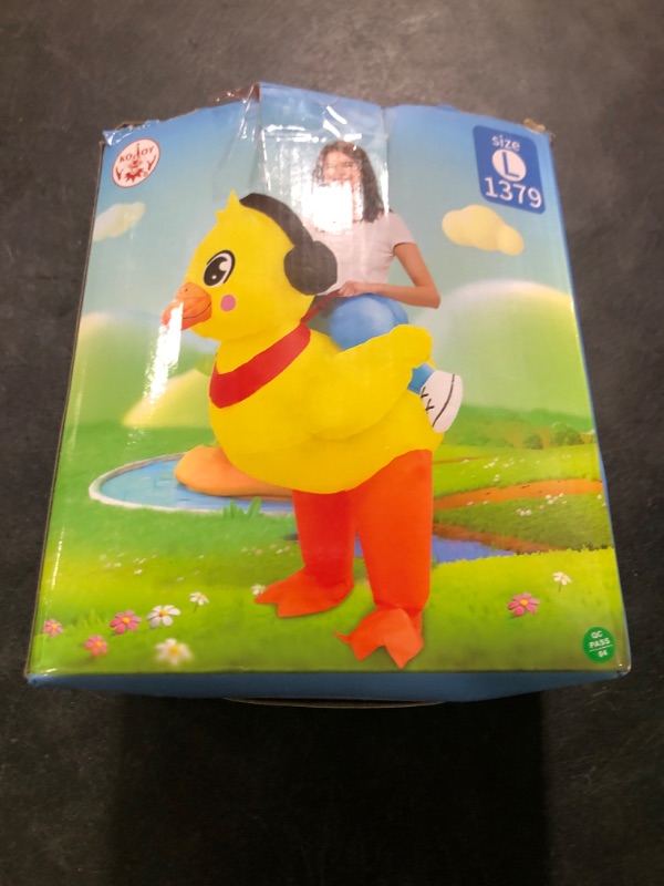 Photo 1 of KOOY Inflatable Duck Costume Ride On Duck Costume Adult Party Costumes For Men Women Blow Up Costumes