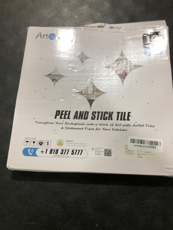 Photo 1 of Art3d Peel and Stick Backsplash for Kitchen White Subway (10 Tiles, Thicker Design)