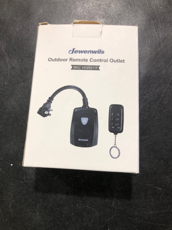 Photo 1 of DEWENWILS 2 Independent Control Sockets, Outdoor Wireless Remote Control Outlet, Weatherproof Electrical Remote Control Switch for Lights, 15A Heavy Duty, 100 FT Range, FCC Listed