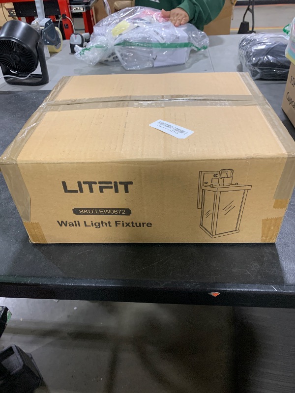 Photo 1 of LITFIT 2-Pack Dusk to Dawn Outdoor Wall Light Fixtures, Hardwired Die-Casting Aluminum Porch Lights with Rustic Brown Finish, 12.5'' Outdoor Sconce Lantern, Waterproof, Bulbs Not Included