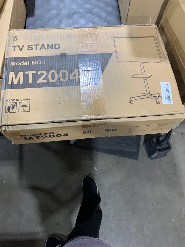 Photo 1 of Rfiver Strong Rolling TV Stand with Shelf for 23-65 inch TVs up to 88lbs, Portable Mobile TV Cart with Silent Wheel, Tilt & Height Adjustable Universal Corner TV Stand for Bedroom, Living Room, Office