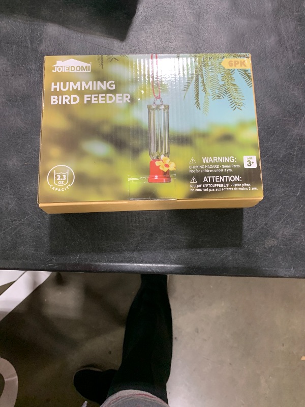 Photo 1 of JOIEDOMI Set of 6 Mini Hummingbird Feeders with Hanging Wires, Transparent Outdoor Humming Bird Feeder Set with 3 Cleaning Brush for Patio, Outside, Lawn, Backyard, Garden, Easy to Clean