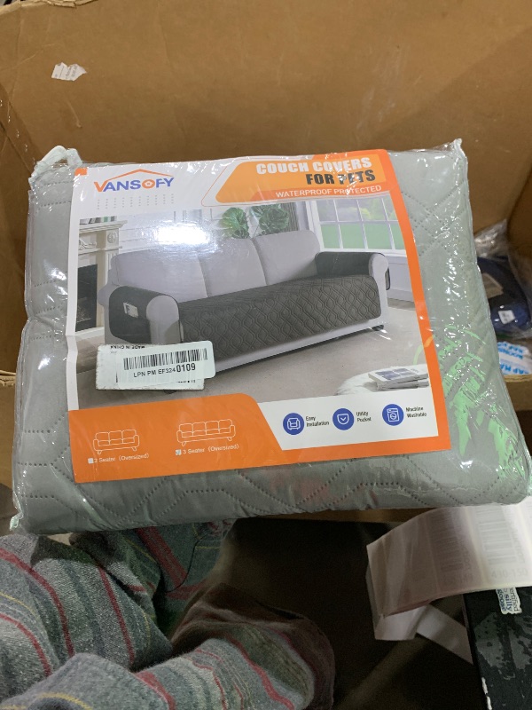 Photo 1 of VANSOFY Couch Cover, Waterproof Sofa Covers Washable Slipcover Furniture Protector Couch Seat Covers Non-Slip Couch Cover for Dogs, Pets(Sofa Plus, Light Gray)