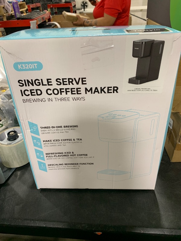 Photo 1 of Tastyle Single Serve Coffee Maker for K Cup, Ground and Tea Leaves, Hot and Iced Coffee Machines with Bold Setting, 6 to 16 Oz Brew Sizes, Compact for Small Spaces, Black (2.0 Version)