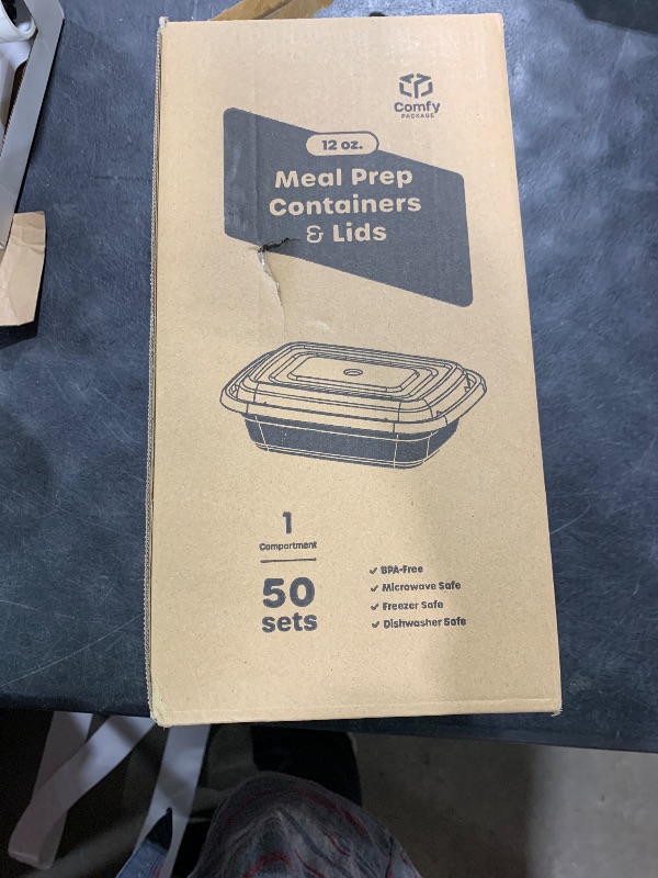 Photo 1 of Comfy Package [12 oz -50 Count 1 Compartment Meal Prep Containers Reusable - Microwaveable, Dishwasher and Freezer Safe, BPA-Free, Portion Control and Convenience Food Storage with Lids, Stackable