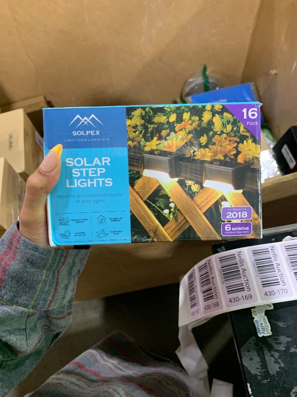 Photo 1 of SOLPEX Solar Deck Lights Outdoor 16 Pack, Solar Step Lights Waterproof Led Solar lights for Outdoor Stairs, Step , Fence, Yard, Patio, and Pathway(Warm White)