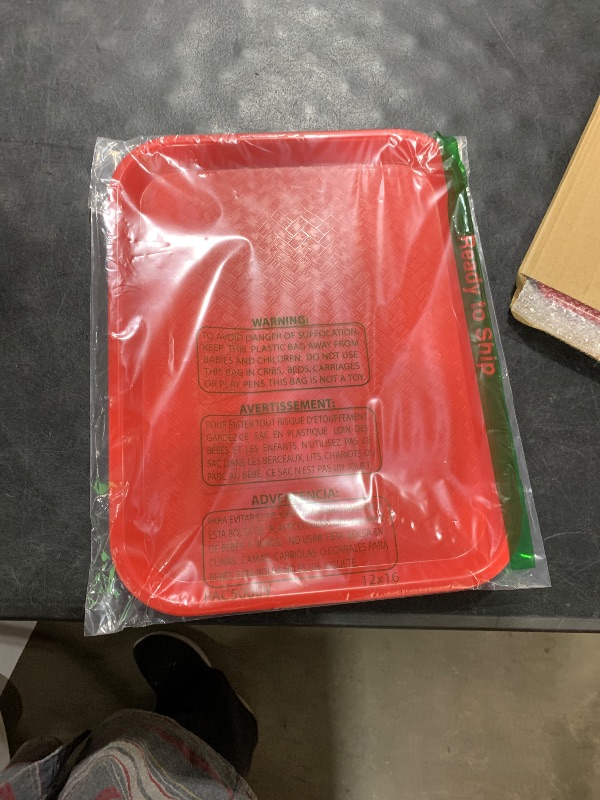 Photo 1 of Carlisle FoodService Products Café Standard Cafeteria / Fast Food Tray, 10" x 14", Red