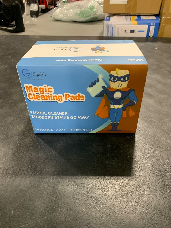 Photo 1 of Squish Magic Eraser Sponge, 18 Pack Cleaning Pads for Walls, Oven, Kitchen, and Shoe Cleaner With Melamine Foam, Universal Cleaner