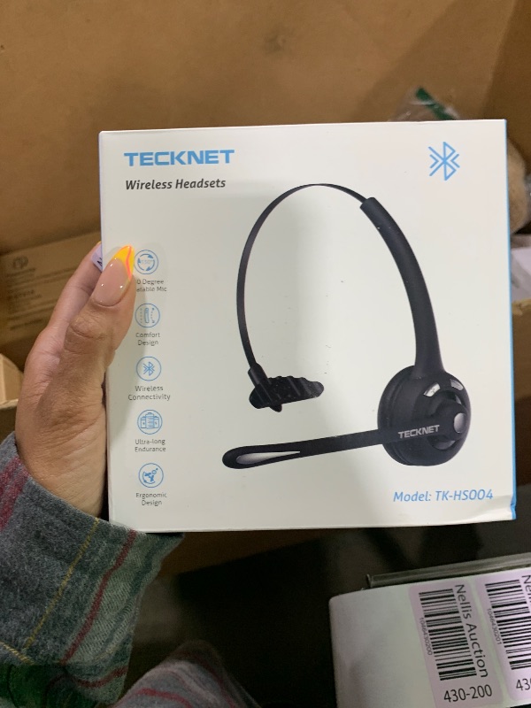 Photo 1 of TECKNET Bluetooth Headset, Wireless On Ear Headphones with Noise Cancelling Microphone for Trucker, Hand Free Wireless Headset with Mute Mic for Phone