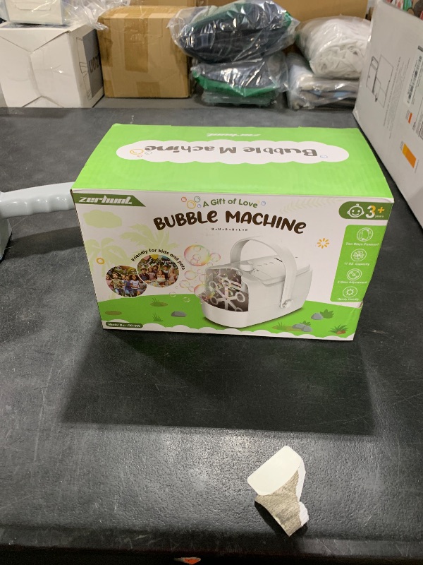 Photo 1 of Bubble Machine Durable Automatic Bubble Blower, 18000+ Big Bubbles Per Minute Bubbles for Kids Toddlers Bubble Maker Operated by Plugin or Batteries Bubble Toys for Indoor Outdoor Birthday Party