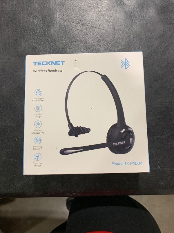 Photo 1 of TECKNET Bluetooth Headset, Wireless On Ear Headphones with Noise Cancelling Microphone for Trucker, Hand Free Wireless Headset with Mute Mic for Phone
