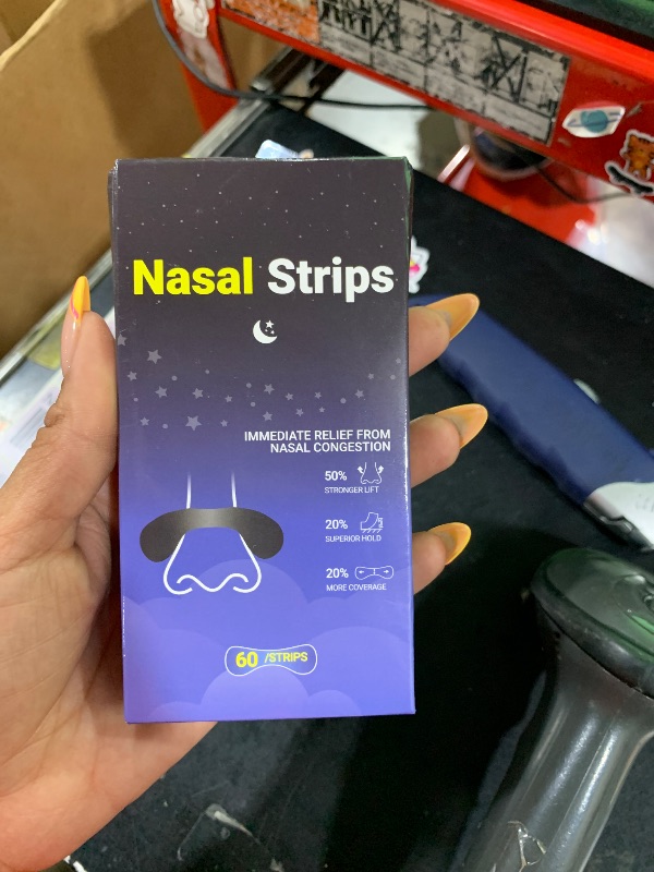 Photo 1 of Nasal Strips for Snoring – Extra Strength Nose Strips for Breathing Day and Night Use with Strong Adhesion – Stops Snoring, Improves Sleep and Workout Performance – Comfortable for Men & Women – 60ct